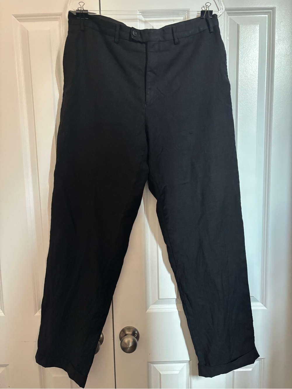 Black wool and cashmere men’s pants